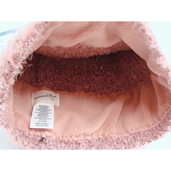NEW Universal Threads Pink Fleece Lined Beanie Pom Pom Winter Hat Blush One Size - Picture 4 of 9
